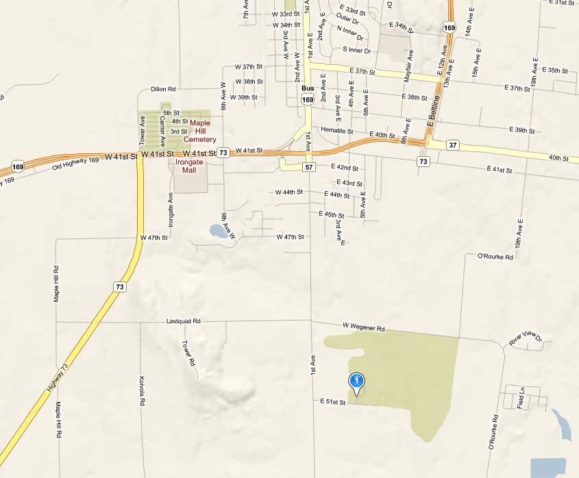 Northern Minnesot public golf course location map